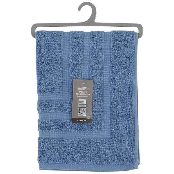online Tapis de douche 46x65 cm en coton éponge bleu clair Feridras