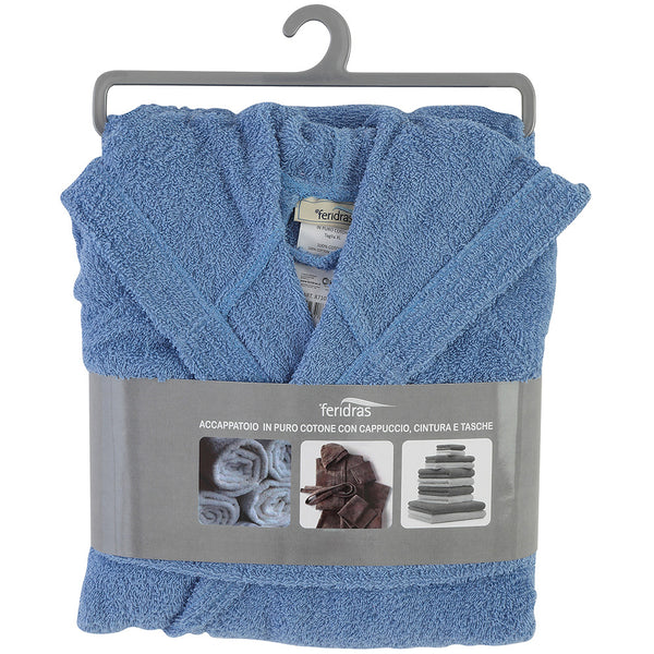 sconto Peignoir Feridras Bleu Clair en Eponge de Coton