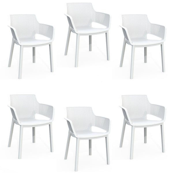 prezzo Lot de 6 chaises de jardin 61x54x79h cm Keter Elisa Chair Blanc