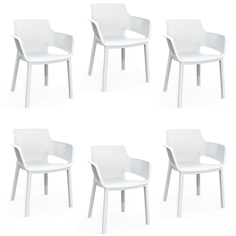 Set 6 Sedie da Giardino 61x54x79h cm Elisa Chair Bianco-1