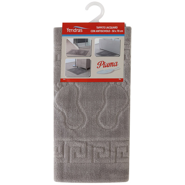 acquista Tapis de bain en plumes Feridras gris 50x70 cm avec antidérapant