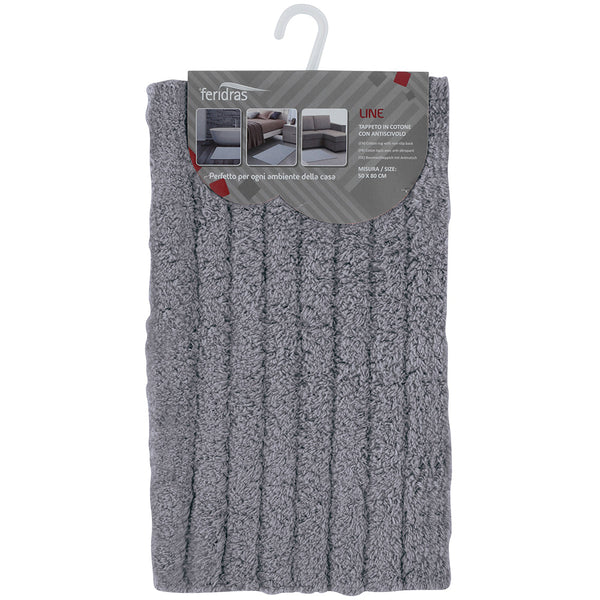 Tapis de bain en coton gris avec ligne Feridras antidérapante prezzo