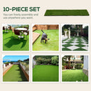 Set 10 Piastrelle Prato Artificiale per Giardino 30x30 cm Erba Sintetica Verde-7