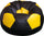 Pouf Pouf Ø100 cm en Baselli Ballon de Football Noir et Jaune