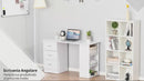 Bureau avec 3 tiroirs et étagères en bois blanc 120x49x72 cm