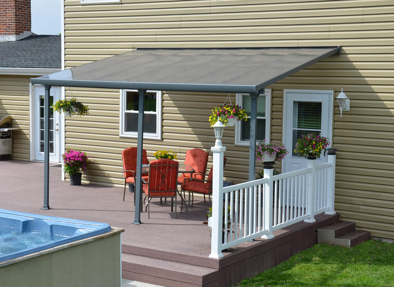 Pergola da Giardino in Alluminio 3x4,25m Onduline Emilia Grigio/Crystal-5