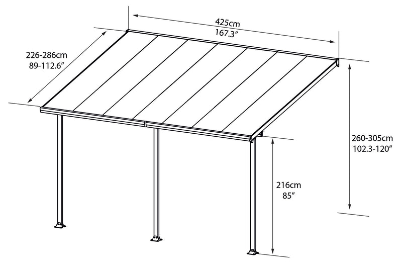 Pergola da Giardino in Alluminio 3x4,25m Onduline Emilia Bianco/Bianco-7