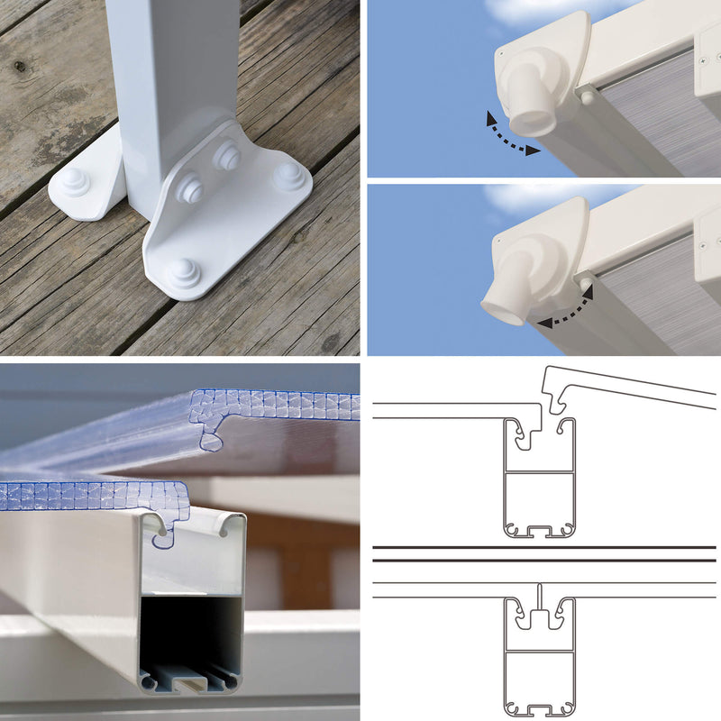 Pergola da Giardino in Alluminio 3x4,25m Onduline Emilia Bianco/Bianco-3