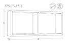 Mensola Rettangolare 2 Scomparti da Parete 70x30x15,5 cm in Fibra di Legno Morgana Bianco-4