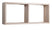 Etagère rectangulaire 2 compartiments muraux 70x30x15,5 cm en fibre de bois Chêne Morgane Sagerau