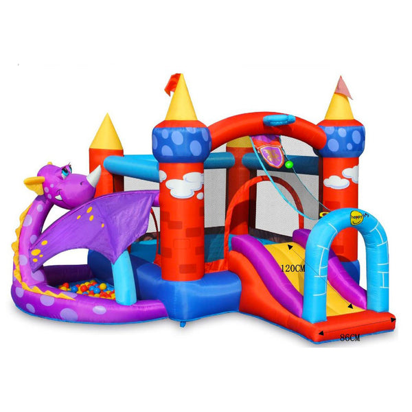 Castle Carrousel Gonflable Dragon avec Pompe Incluse Happy Hop acquista