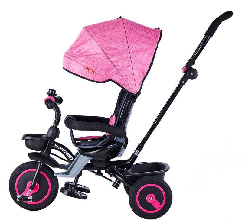 Passeggino Triciclo Seggiolino Reversibile  4 in 1 Boso Happy Kids Rosa-4