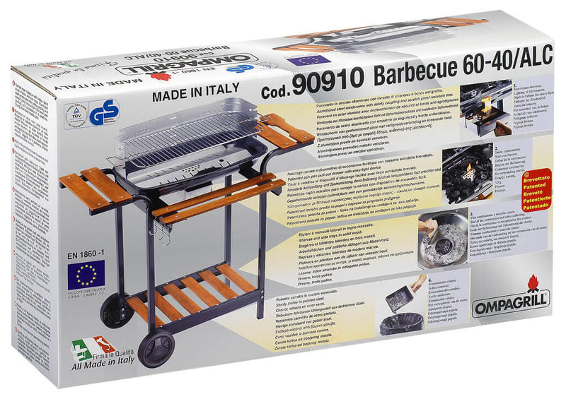 Barbecue a Carbone Carbonella in Acciaio Ompagrill 60-40/Alc-2