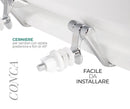 Copriwater Universale 40x50x7 cm in MDF Cerniere in Metallo Cromato Conca Bianco Lucido-7