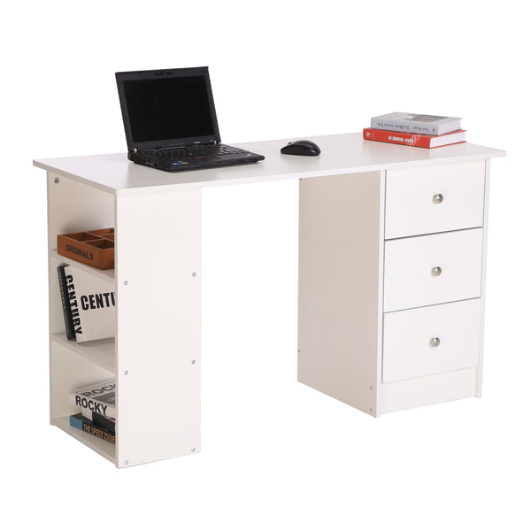 prezzo Bureau avec tiroirs et étagères de rangement Blanc 120x49x72 cm