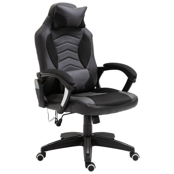 acquista Chaise de jeu massante chauffante ergonomique en similicuir noir