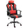 Chaise de jeu ergonomique en similicuir réglable en hauteur avec coussin noir et rouge