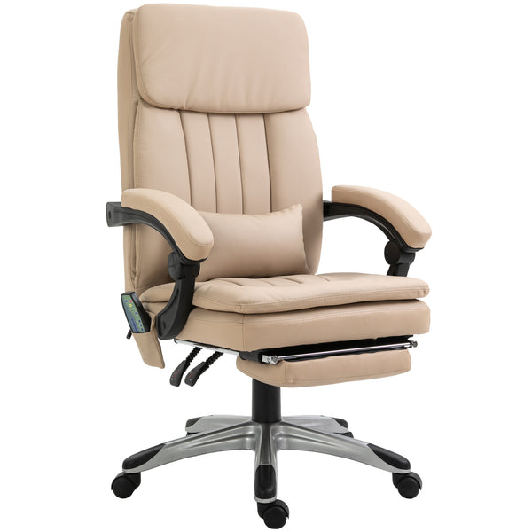 Chaise de bureau de massage présidentielle avec chauffage en simili cuir 67x69x106-116 cm Beige sconto