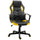 Chaise de jeu inclinable et pivotante en similicuir noir et jaune