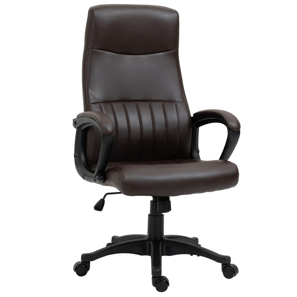 Chaise de bureau de direction 61,5x66x113-123 cm en similicuir marron prezzo