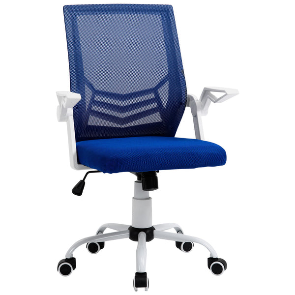 Chaise de bureau de travail 62,5x55x94-104 cm en tissu bleu sconto