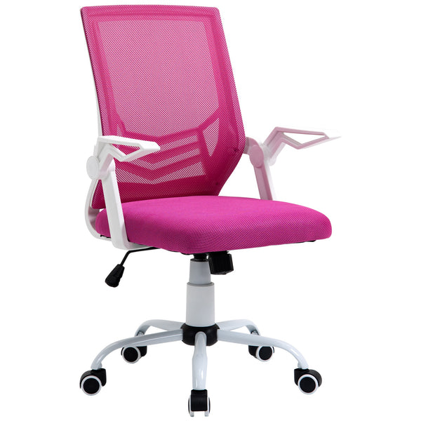 online Chaise de bureau opérative 62,5x55x94-104 cm en tissu rose