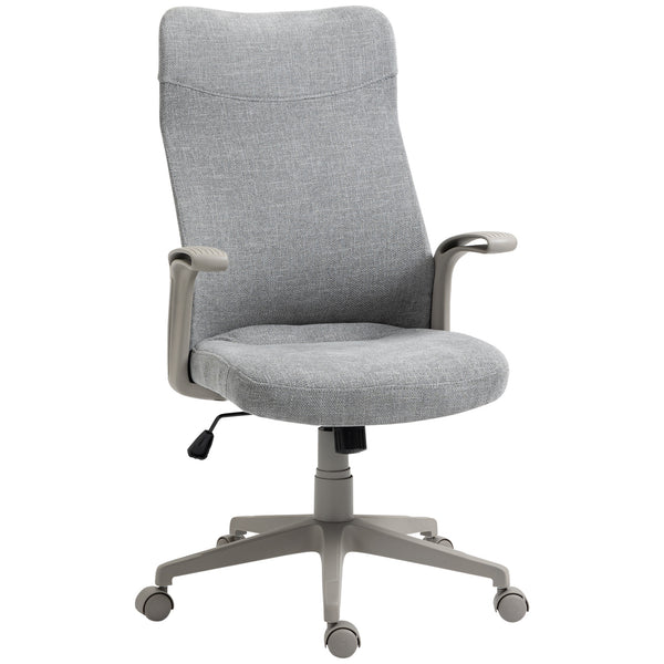 Chaise de bureau de direction 61x64,5x104-112 cm en tissu effet lin gris online