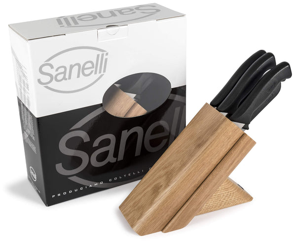 Bloc Chêne avec 5 Couteaux Antidérapant Sanelli Skin Manche Noir online