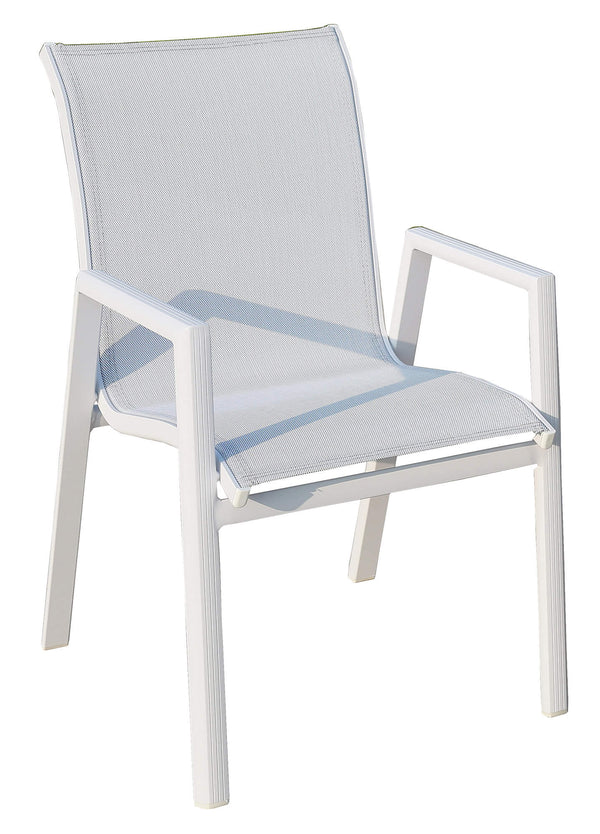 Bauer Vegas Chaise de jardin en aluminium blanc avec accoudoirs acquista