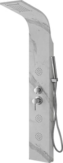 Colonna Doccia Idromassaggio Getto a Cascata in Acciaio Effetto Marmo-1