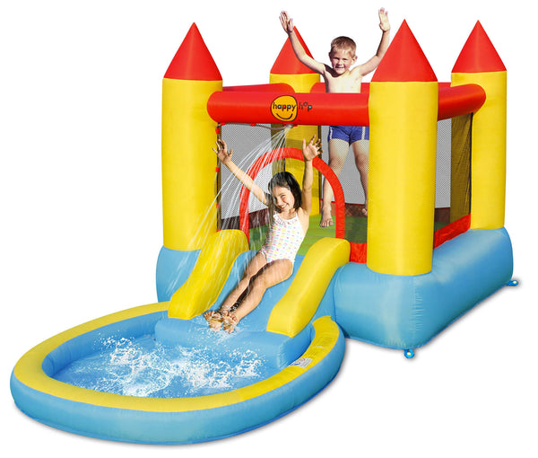 prezzo Château de carrousel aquatique gonflable avec pompe Happy Hop avec piscine