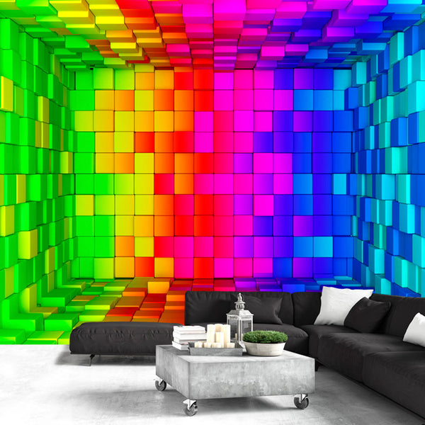 prezzo Autocollant - Rainbow Cube Fond d'écran Erroi