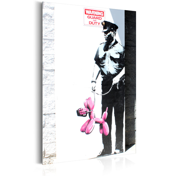 acquista Plaque En Métal - Police Guard Pink Balloon Dog By Banksy 31x46cm Erroi