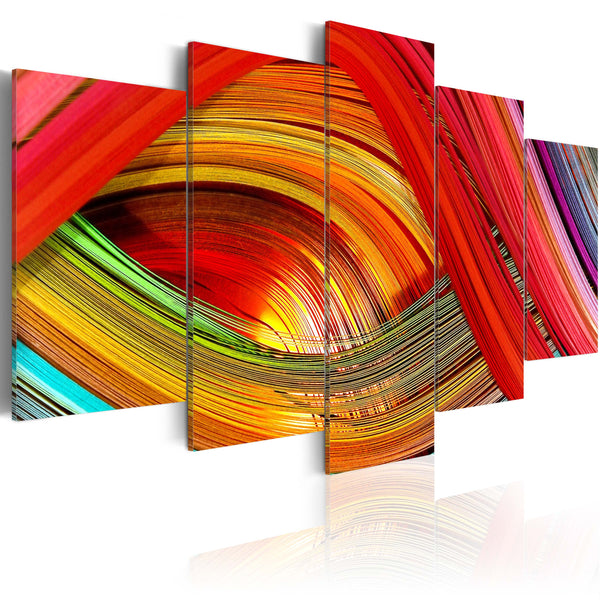 Peinture - Abstraction Avec Rayures Colorées 100x50cm Erroi sconto