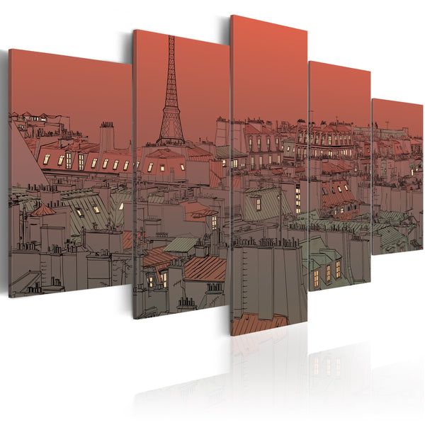 Affiche - Coucher de soleil avec la Tour Eiffel en arrière-plan Erroi online