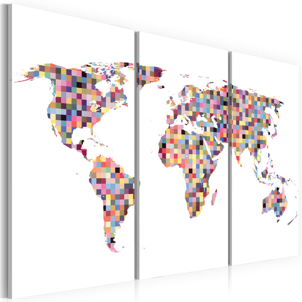 Affiche - Pixel World Map Triptyque Erroi online