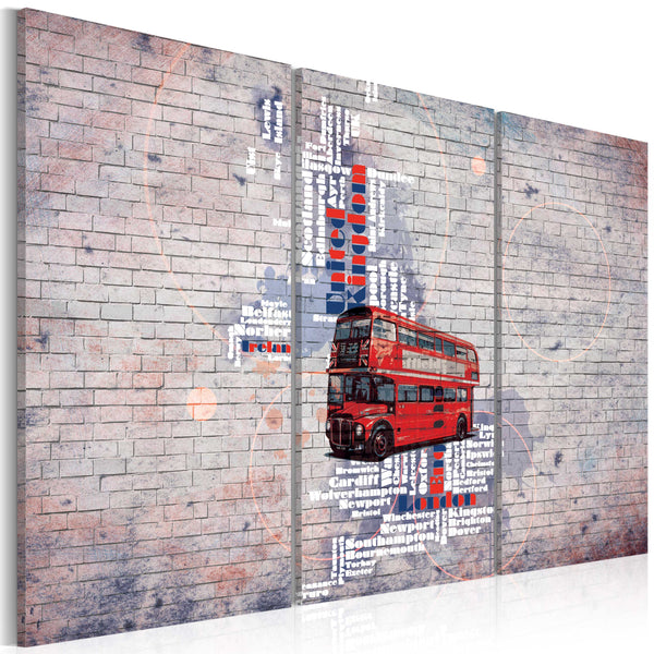 Impression sur toile - Around Britain In Routemaster Triptych Erroi sconto