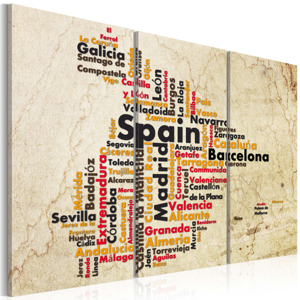 Affiche - Triptyque Carte des Villes Espagnoles Erroi acquista