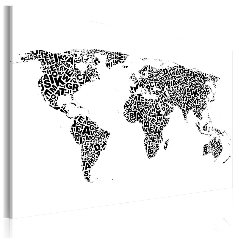 Quadro - Mappa Del Mondo: Alfabeto 60X40Cm Erroi-1