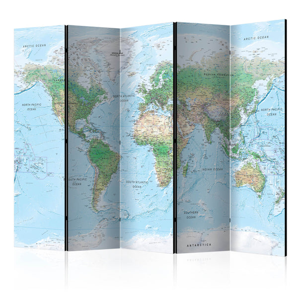 Paravent 5 Panneaux - Carte du Monde 225x172cm Erroi prezzo