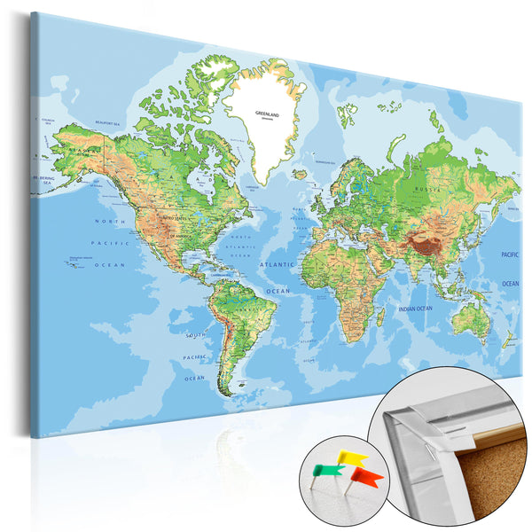 Image en liège - Géographie du monde [Carte en liège] 90x60cm Erroi sconto