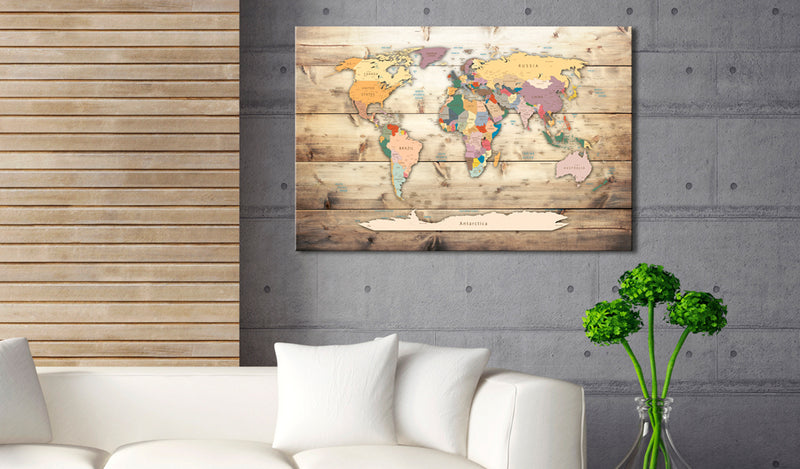 Quadro di Sughero - The World At Your Fingertips [Cork Map] 120x80cm Erroi-2
