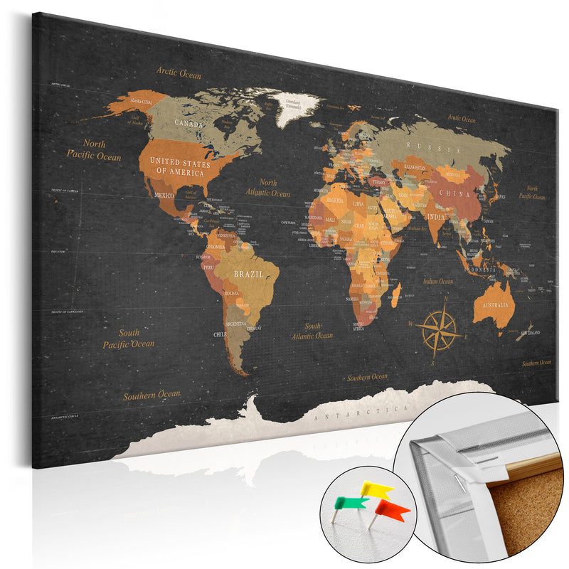 Quadro di Sughero - Secrets Of The Earth [Cork Map] 120x80cm Erroi-1