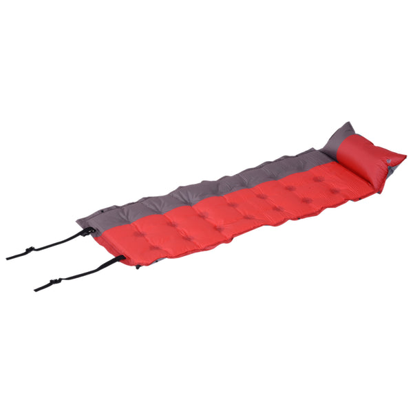 online Matelas de camping gonflable avec coussin PVC rouge 191x63x5 cm