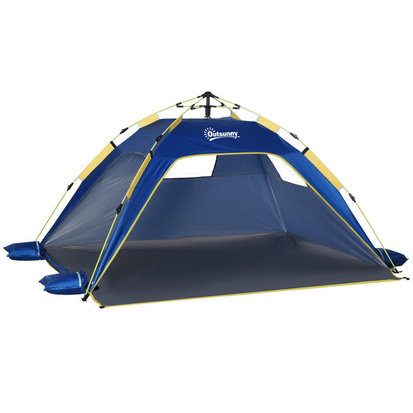 Tente de plage Pop Up 220x173x120 cm avec fenêtres en polyester bleu prezzo