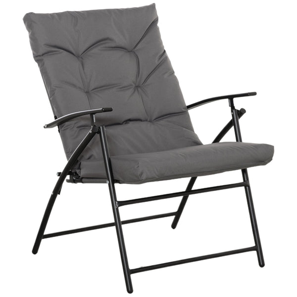 prezzo Chaise de jardin pliante 65x65x94 cm en métal et tissu Oxford gris