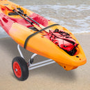 Carrello per Kayak Pieghevole in Alluminio 60x30x37 cm Max 60kg Argento e Nero -2