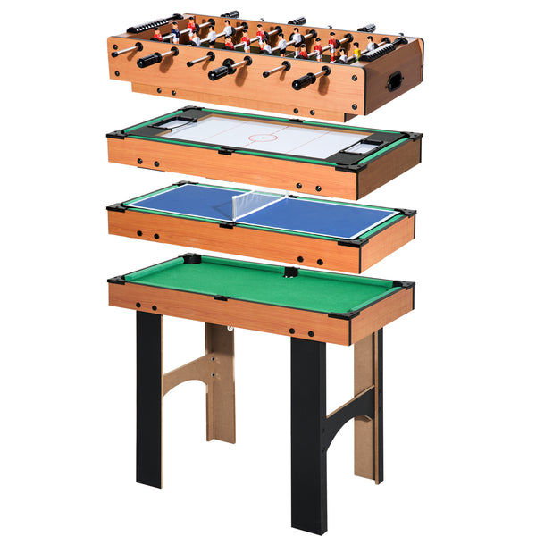 Table Multi Jeux 4 en 1 Baby Foot Hockey Ping Pong et Billard en Bois MDF 87x43x73 cm sconto