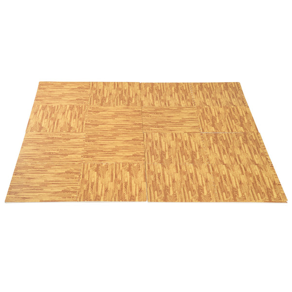 Tapis de puzzle en EVA effet bois naturel 32 pièces 61,5x61,5 cm sconto