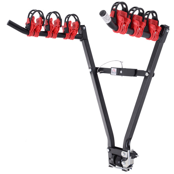 online Porte-vélos arrière pliable pour 3 vélos 40 kg en acier et aluminium noir et rouge 66x54x47 cm